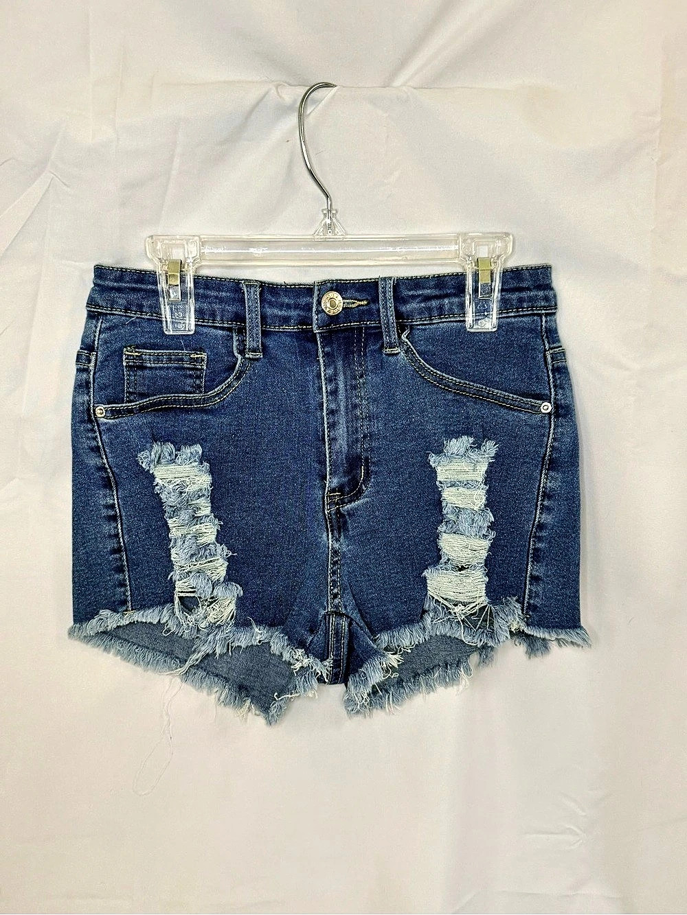 Distressed Denim Jean Shorts